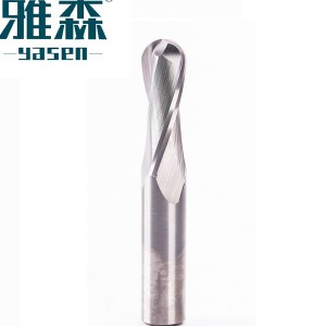 2 Seruling Solid Carbide Ball Nose Bits End Milli...