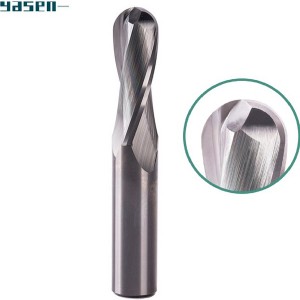 2 Flutes Solid Carbide Ball Hanci Bits Ƙarshen Miƙa Yankan