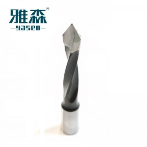 Carbide head through-hole drill bit for woodworking boring machine